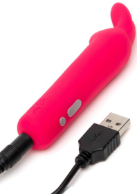 Розовая вибропуля с ушками Rechargeable Rabbit Ears Bullet Vibrator