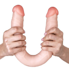 Двусторонний фаллос из неоскина - 46,5 см.