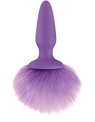 Фиолетовая анальная пробка с фиолетовым заячьим хвостом Bunny Tails Purple фото в интим магазине Love Boat