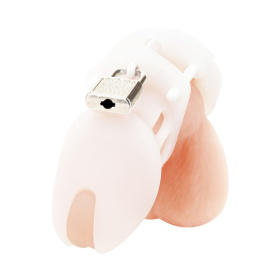
Белая клетка целомудрия Silicone Chastity Cage фото в интим магазине Love Boat