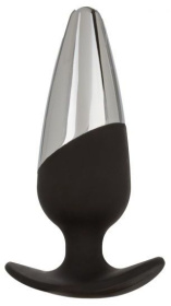 Серебристо-черная анальная пробка Executive Plug - 11,5 см. фото в интим магазине Love Boat