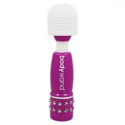 Фиолетово-белый жезловый мини-вибратор с кристаллами Mini Massager Neon Edition фото в интим магазине Love Boat