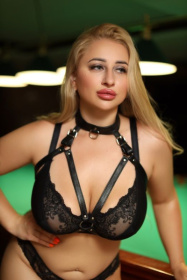 
Черная кожаная сбруя с ошейником plus size из нежной кожи фото в интим магазине Love Boat