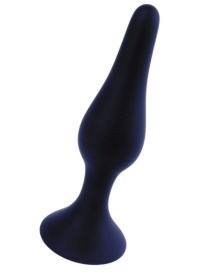 Черная анальная втулка на присоске - 10 см. фото в интим магазине Love Boat