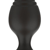 Черная малая силиконовая анальная пробка с ребрышками на кончике