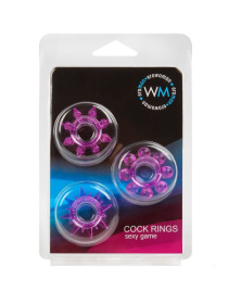 Набор из 3 лиловых эрекционных колец различной формы