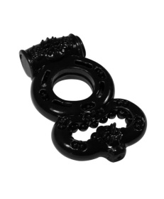 Чёрное эрекционное кольцо Rings Treadle с подхватом фото в интим магазине Love Boat