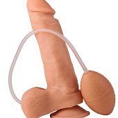 Фаллоимитатор-реалистик с грушей - 19 см.