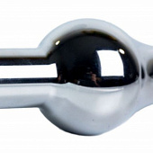 Серебристая анальная пробка с фиолетовым кристаллом - 10,5 см.