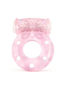 Розовое эрекционное виброкольцо с бабочкой фото в интим магазине Love Boat