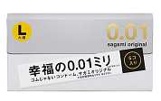 Презервативы Sagami Original 0.01 L-size увеличенного размера - 5 шт. фото в интим магазине Love Boat