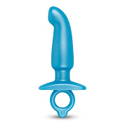 Голубая анальная пробка для массажа простаты Hither Silicone Prostate Plug - 14,3 см. фото в интим магазине Love Boat