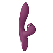 Сливовый вибратор-кролик с вакуумной стимуляцией 5’’ Silicone Suction Kiss - 20,3 см. фото в интим магазине Love Boat