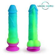 Яркий вибратор с возвратно-поступательными движениями и пультом ДУ - 21 см. фото в интим магазине Love Boat