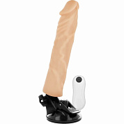 Телесный вибратор на мощной присоске Basecock Realistic Vibrator Remote Control - 21 см. фото в интим магазине Love Boat