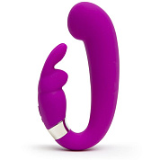 Лиловый вибратор Mini G-Spot Curve Vibe с клиторальным зайчиком фото в секс шопе Love Boat