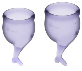 Набор фиолетовых менструальных чаш Feel secure Menstrual Cup фото в интим магазине Love Boat