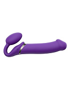 Фиолетовый безремневой вибрострапон Silicone Bendable Strap-On - size XL фото в интим магазине Love Boat