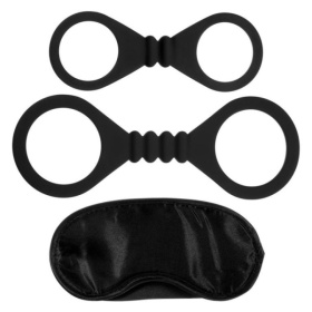 
Черный набор для бондажа Bound To Please Blindfold Wrist And Ankle Cuffs фото в интим магазине Love Boat
