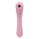 Нежно-розовый двусторонний стимулятор Daisy Massager - 20,2 см.
