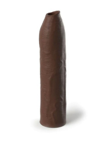 Коричневая насадка-удлинитель Uncut Silicone Penis Enhancer - 17,8 см. фото в интим магазине Love Boat