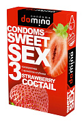 Презервативы для орального секса DOMINO Sweet Sex с ароматом клубничного коктейля  - 3 шт. фото в интим магазине Love Boat
