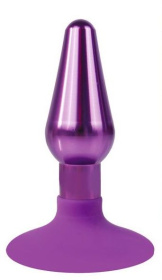 Фиолетовая конусовидная анальная пробка - 9 см. фото в интим магазине Love Boat