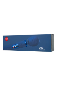 Синий вибромассажер Vim Vibrating Wand - 31,3 см.