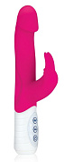 Розовый вибратор с крупной головкой JUMPING BULLETS - 21 см. фото в интим магазине Love Boat