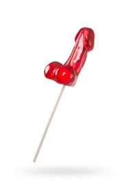 Красный леденец в форме фаллоса со вкусом виски - 80 гр. фото в интим магазине Love Boat