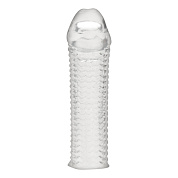 Текстурированная насадка на пенис Clear Textured Penis Enhancing Sleeve Extension - 16,5 см. фото в интим магазине Love Boat