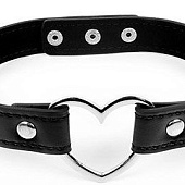 Черный ошейник с сердечком