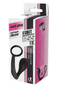 Черное эрекционное кольцо с анальной пробкой Anal Plug With Cockring