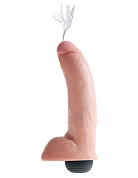 Телесный фаллоимитатор с эффектом семяизвержения Squirting Cock with Balls - 22,9 см. фото в интим магазине Love Boat