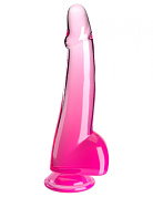 Розовый фаллоимитатор с мошонкой на присоске 10’’ Cock with Balls - 27,9 см. фото в интим магазине Love Boat