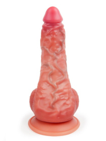 Телесный вибратор-реалистик с пультом ДУ - 24 см.