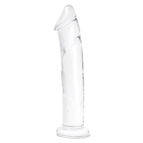 Большой стеклянный стимулятор 12’’ Glass Dildo With Veins   Flat Base - 28 см. фото в интим магазине Love Boat