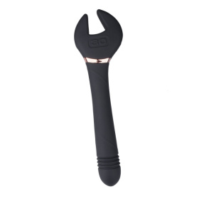 Черный двусторонний вибратор Key Control Massager Wand в форме гаечного ключа фото в интим магазине Love Boat