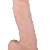 Телесный фаллоимитатор на присоске из неоскин - 17 см.