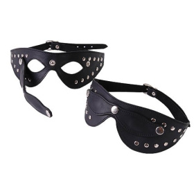 
Чёрная кожаная маска с велюровой подкладкой фото в интим магазине Love Boat