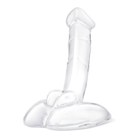 Стеклянный фаллоимитатор на подставке 7,5’’ Rideable Standing Glass Cock With Stability Base - 19 см. фото в интим магазине Love Boat