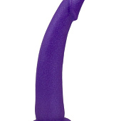 Фиолетовая гладкая изогнутая насадка-плаг - 20 см.