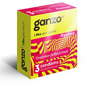 Презервативы анатомической формы с точечной и ребристой структурой Ganzo Extase - 3 шт. фото в интим магазине Love Boat