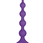 Фиолетовая анальная цепочка 8 Inch Ribbed Silicone Anal Beads - 26 см.
