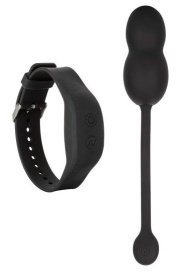 Черные вагинальные виброшарики с браслетом-пультом Wristband Remote Ultra-Soft Kegel System фото в интим магазине Love Boat