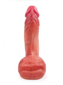 Телесный вибратор-реалистик с присоской и пультом ДУ - 25,5 см.