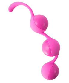 Розовые тройные вагинальные шарики из силикона DELISH BALLS фото в интим магазине Love Boat