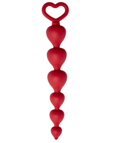 Бордовая анальная цепочка Heart Ray - 17,5 см. фото в интим магазине Love Boat