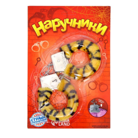 
Металлические наручники с тигровой плюшевой отделкой фото в интим магазине Love Boat