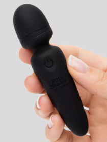 Черный мини-wand Sensation Rechargeable Mini Wand Vibrator - 10,1 см.